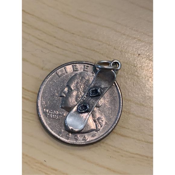 .925 Winter Snowboard Sterling Silver Jewelry Charm - Picture 4 of 4